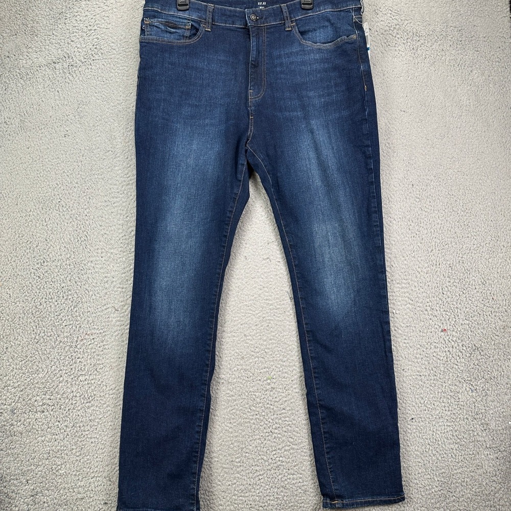 Nautica Jeans Slim Fit Mens 36X32 Blue Distressed Tapered Leg Stretch Denim NEW